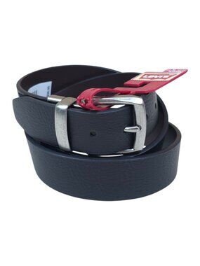 Levis Reversible Black & Brown Faux Leather Belt XL (42-44) With Silver Buckle